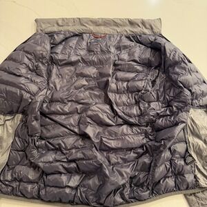 Hawke & Co Mens Puffer Jacket Gray HDN570 Down Blend Quilted Full Zip Medium